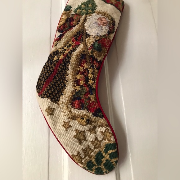 Vintage Christmas stocking needle point - Picture 8 of 13